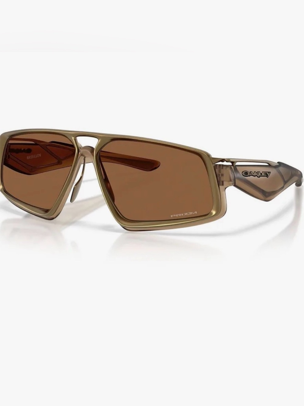 Oakley Massillon Rectangular Sunglasses in Olive Translucent and Brown
